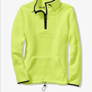 VS PINK NEON CITRUS POLAR FLEECE HALF ZIP LARGE